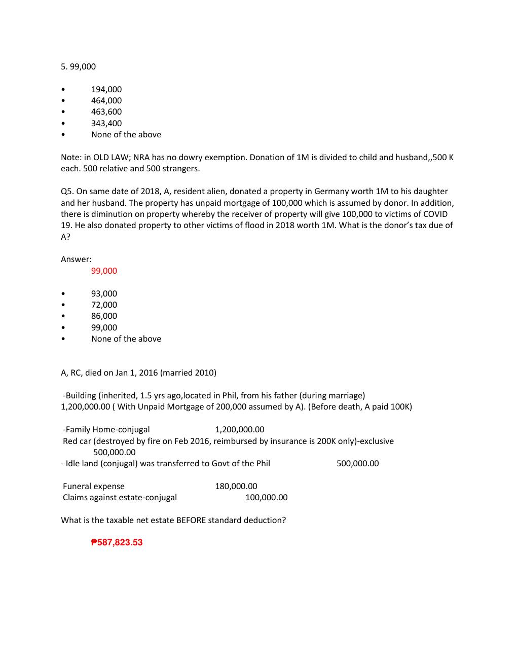 Preview page 5 of TAX Q&A Tentative Answers for Assignment No 2.