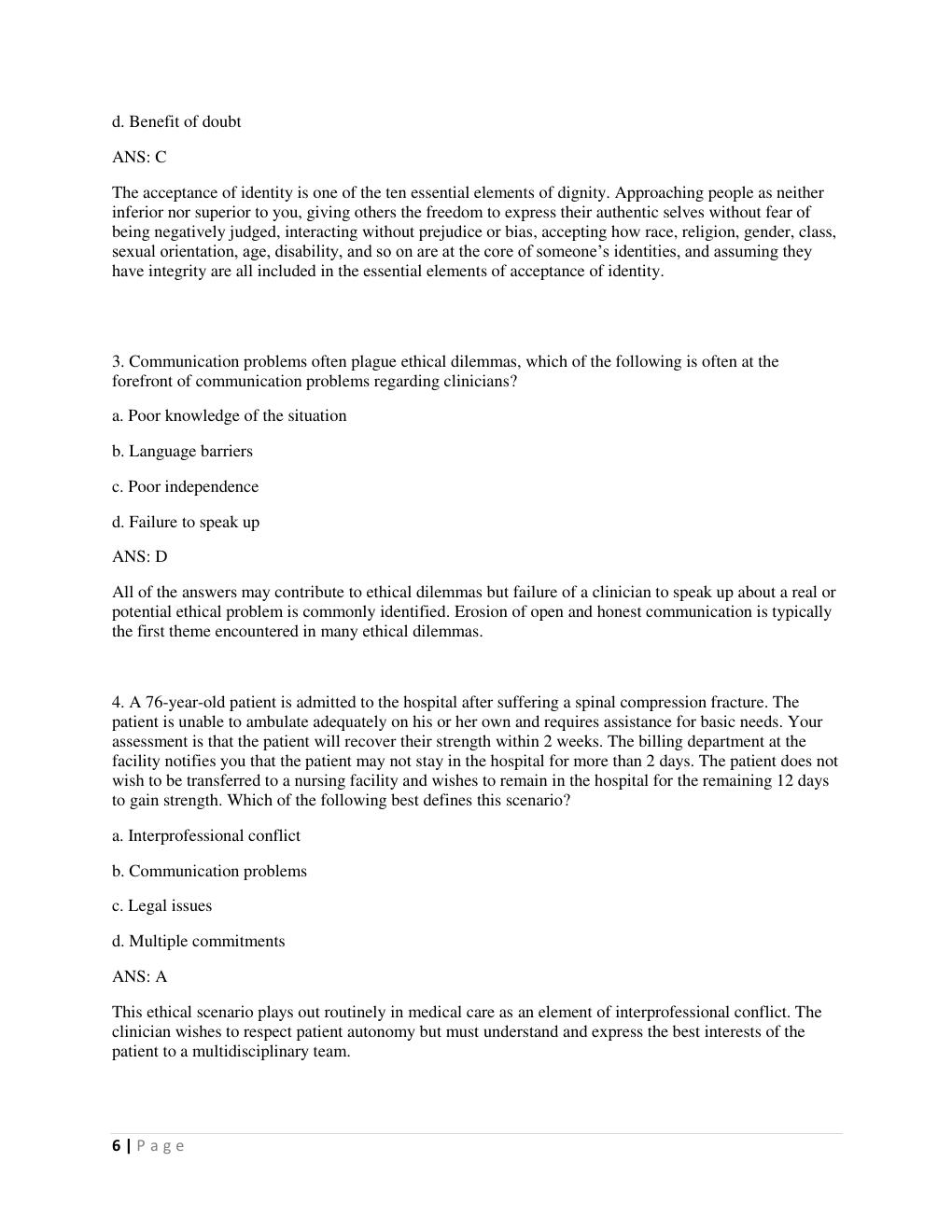 Preview page 6 of Test Bank -Advanced Practice Nursing: Essentials for Role Development 5th Edition by Lucille A. Joel All Chapters A+