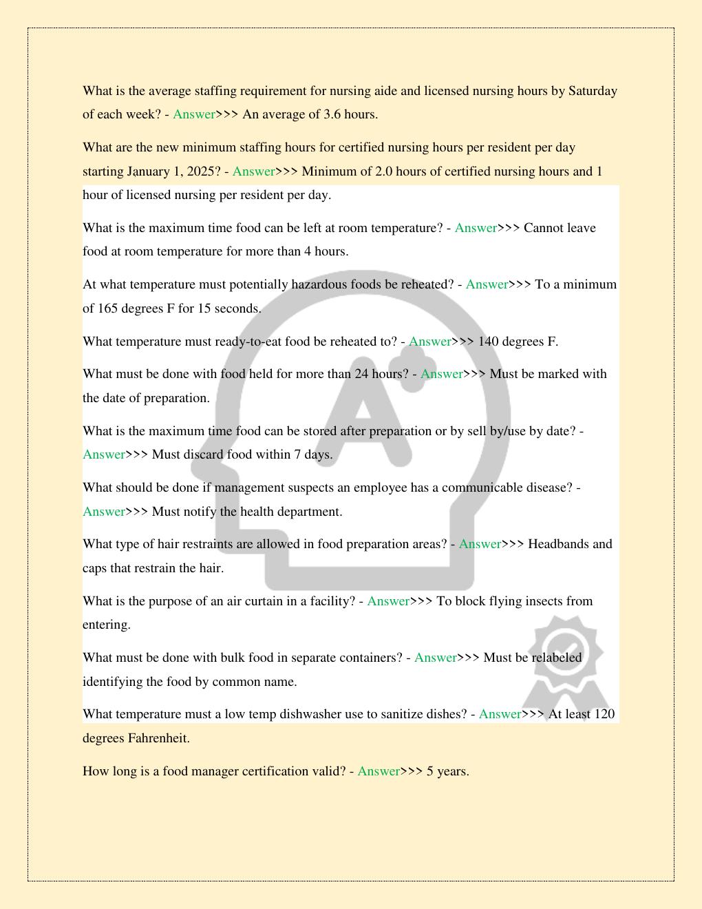 Preview page 7 of FLORIDA NURSING HOME ADMINISTRATOR REFERENCE GUIDE TEST EXAM LATEST 2026/2027 COMPLETE STUDY QUESTIONS WITH VERIFIED SOL