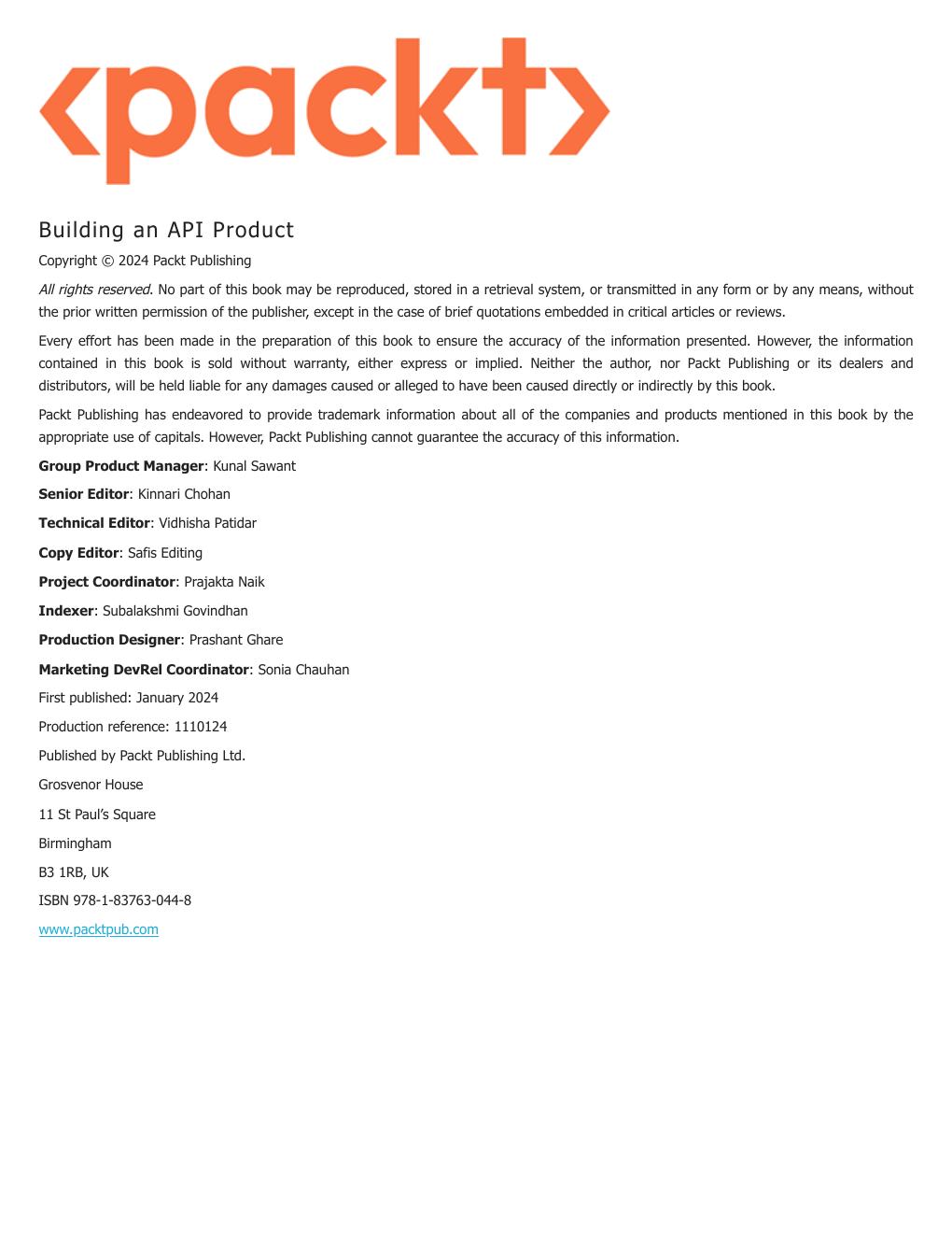 Preview page 2 of Building an API Product 1st Edition By Bruno Pedro