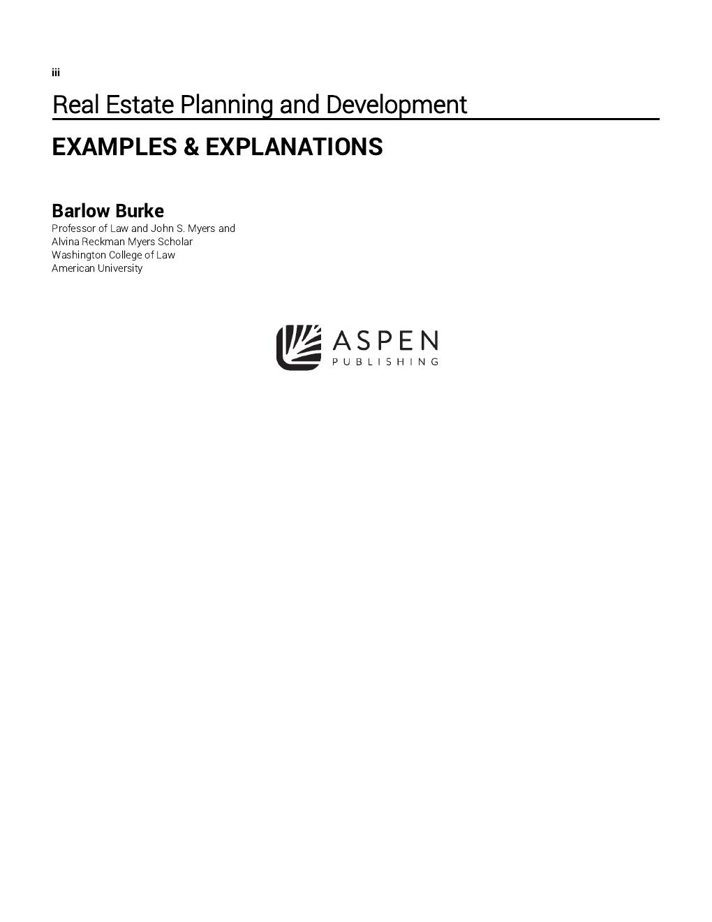 Preview page 4 of Examples & Explanations Real Estate Planning and Development 1st Edition By Barlow Burke