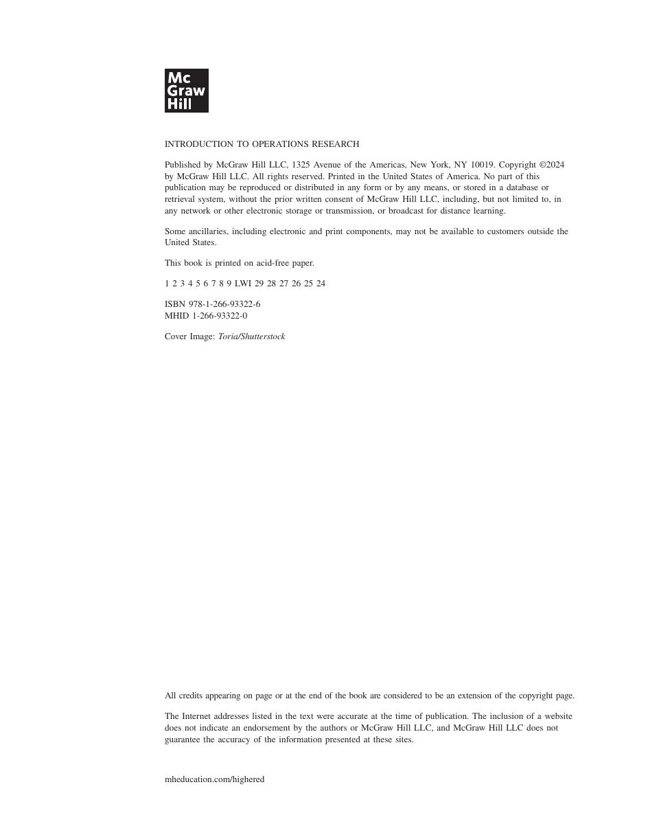Preview page 3 of Introduction to Operations Research 2024 Release By Frederick Hillier, Gerald Lieberman