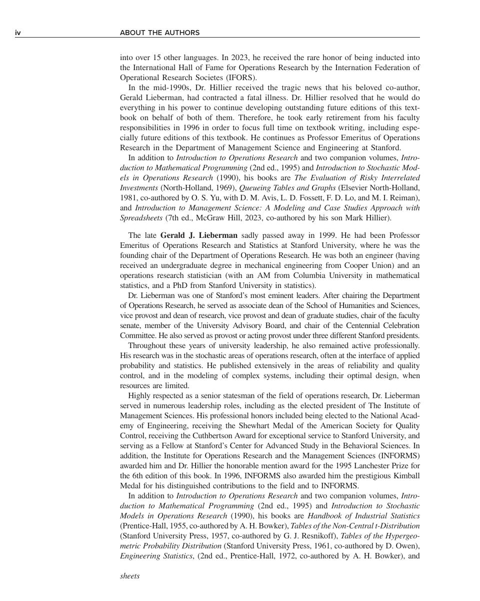 Preview page 4 of Introduction to Operations Research 2024 Release By Frederick Hillier, Gerald Lieberman