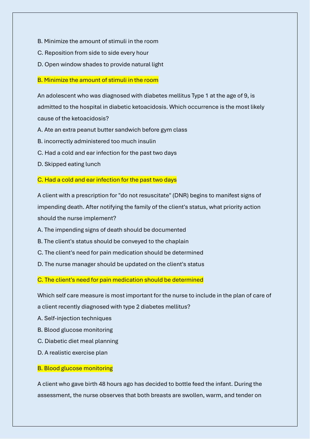 Preview page 5 of RN EXIT HESI EXAM REVIEW /RN HESI EXIT  EXAM PRATICE