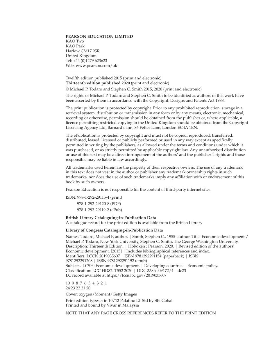 Preview page 3 of Economic Development 13th Edition By Michael Todaro, Stephen Smith ISBN: 9781292291154