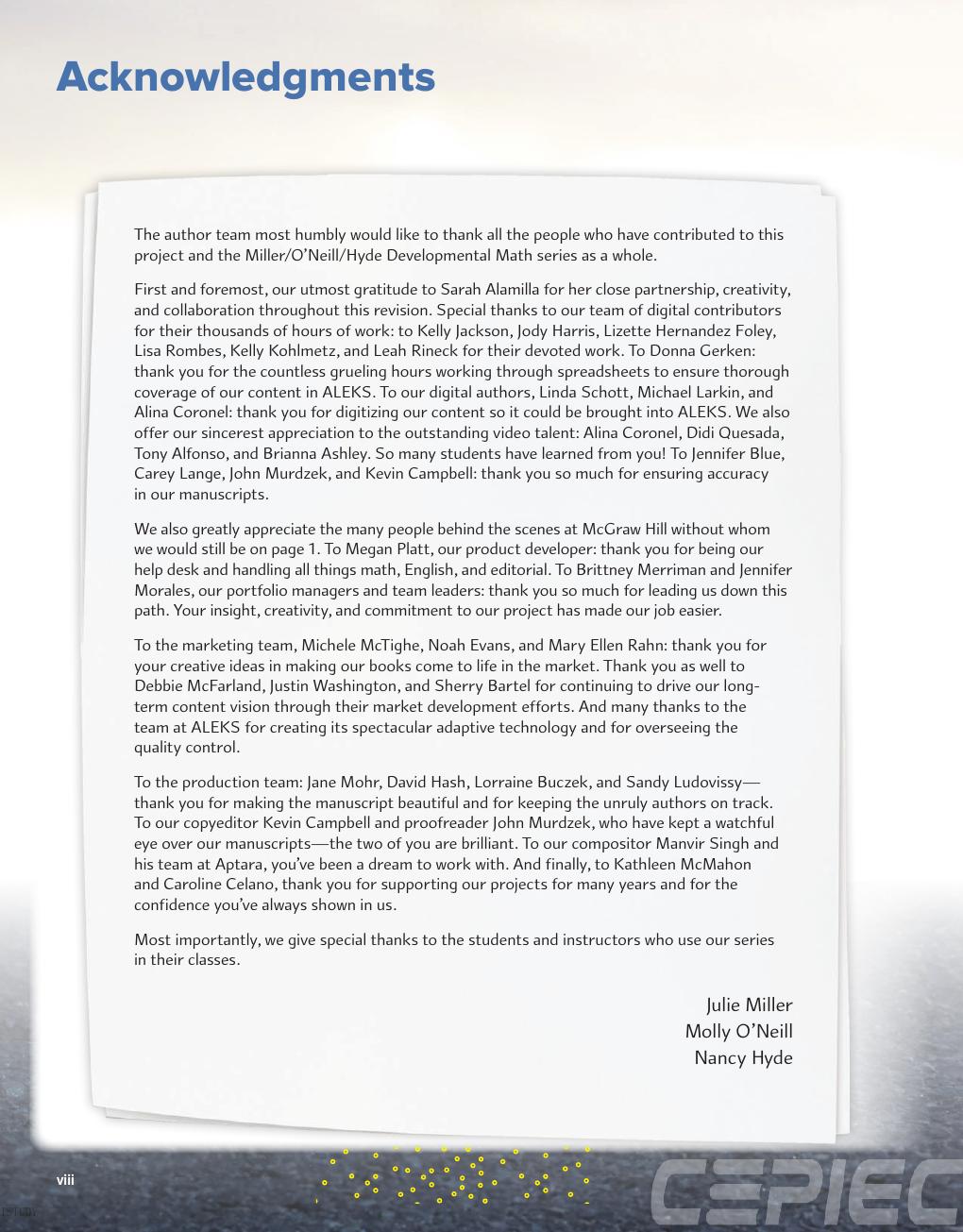 Preview page 9 of ISE Intermediate Algebra 6th Edition By Julie Miller, Molly O'Neill, Nancy Hyde