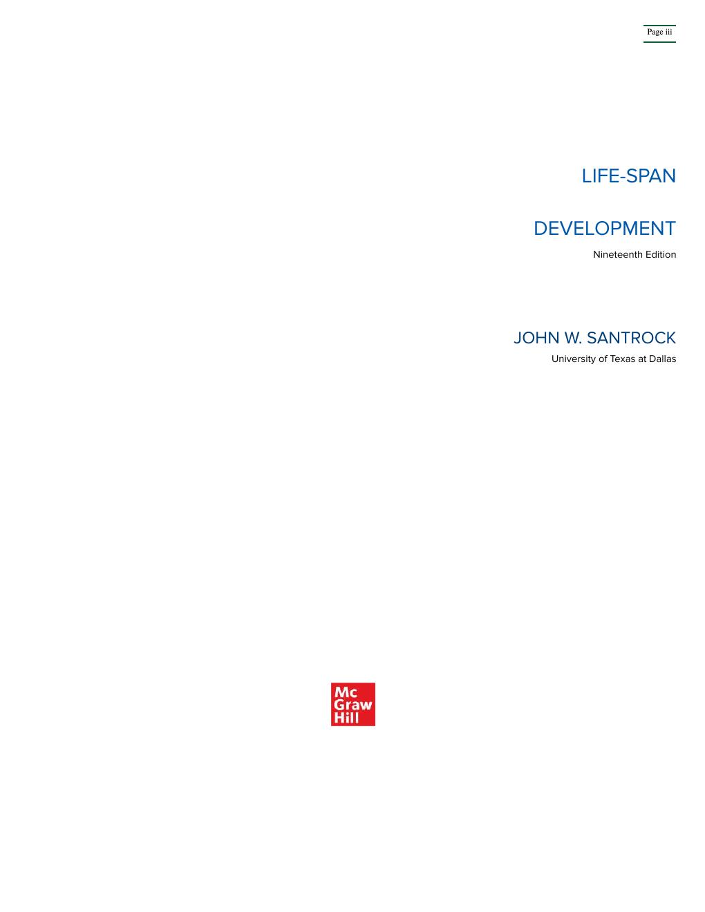Preview page 3 of ISE Life Span Development 19th Edition By John Santrock
