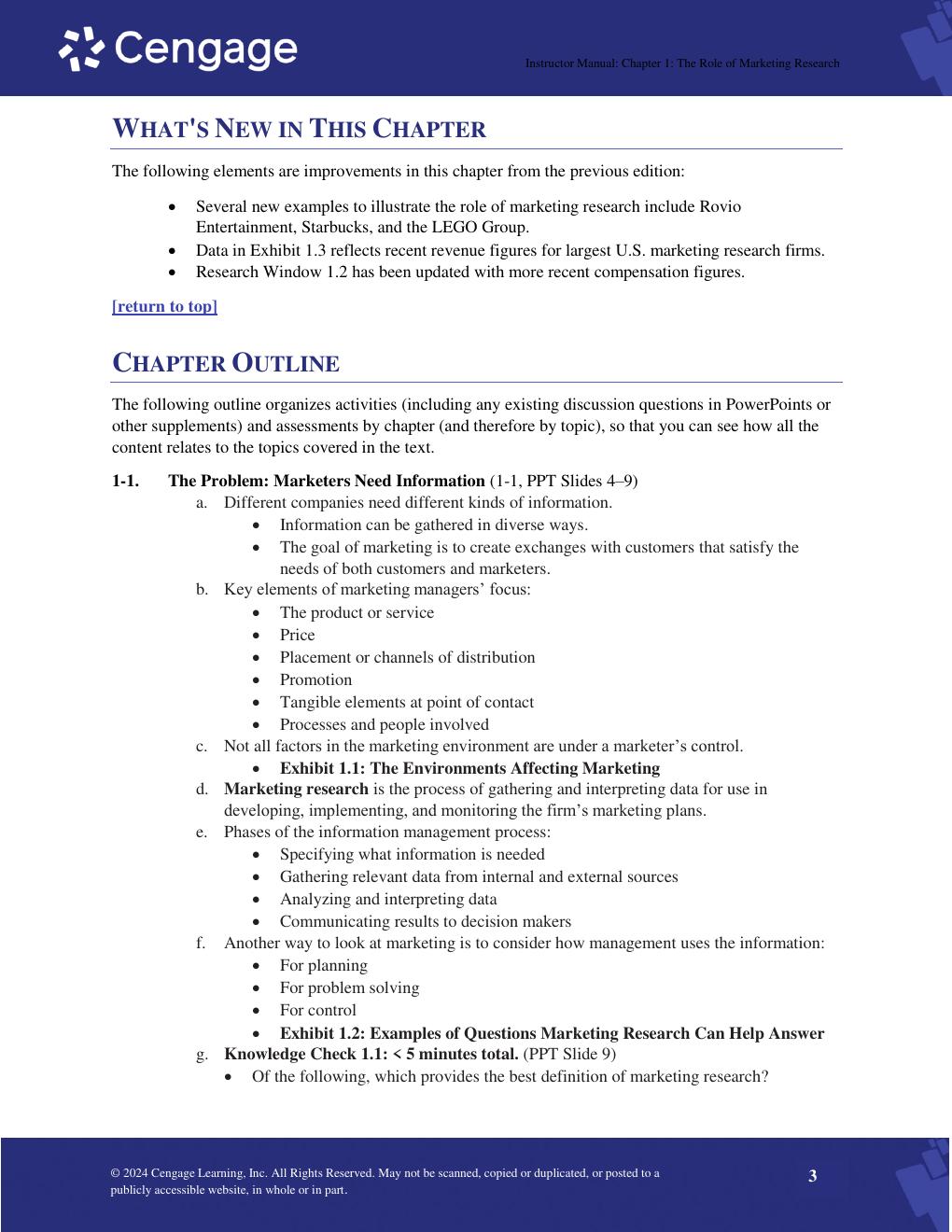 Preview page 3 of Solution Manual For Basic Marketing Research 10th Edition Tom J. Brown, Tracy A. Suter, Gilbert A. Churchill Chapter 1-2