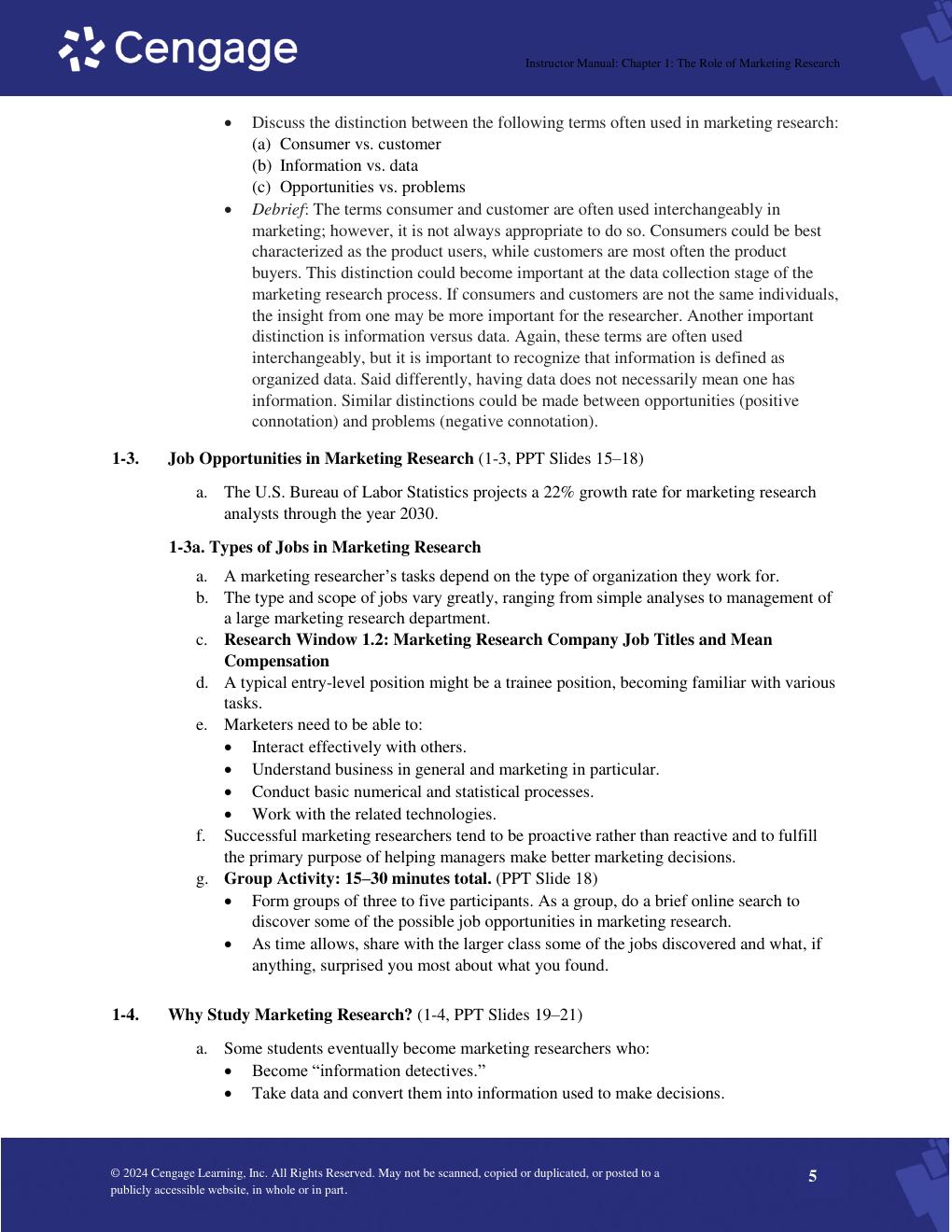 Preview page 5 of Solution Manual For Basic Marketing Research 10th Edition Tom J. Brown, Tracy A. Suter, Gilbert A. Churchill Chapter 1-2