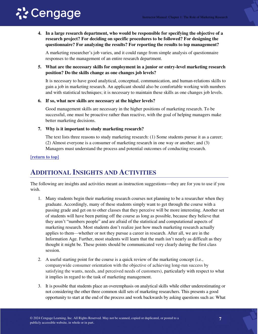 Preview page 7 of Solution Manual For Basic Marketing Research 10th Edition Tom J. Brown, Tracy A. Suter, Gilbert A. Churchill Chapter 1-2