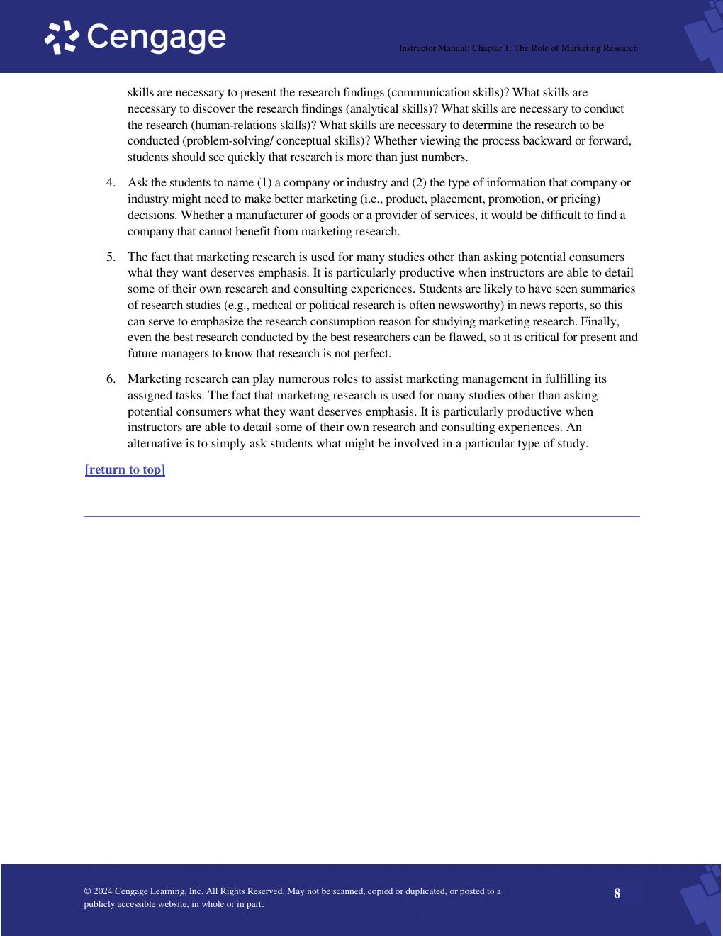 Preview page 8 of Solution Manual For Basic Marketing Research 10th Edition Tom J. Brown, Tracy A. Suter, Gilbert A. Churchill Chapter 1-2