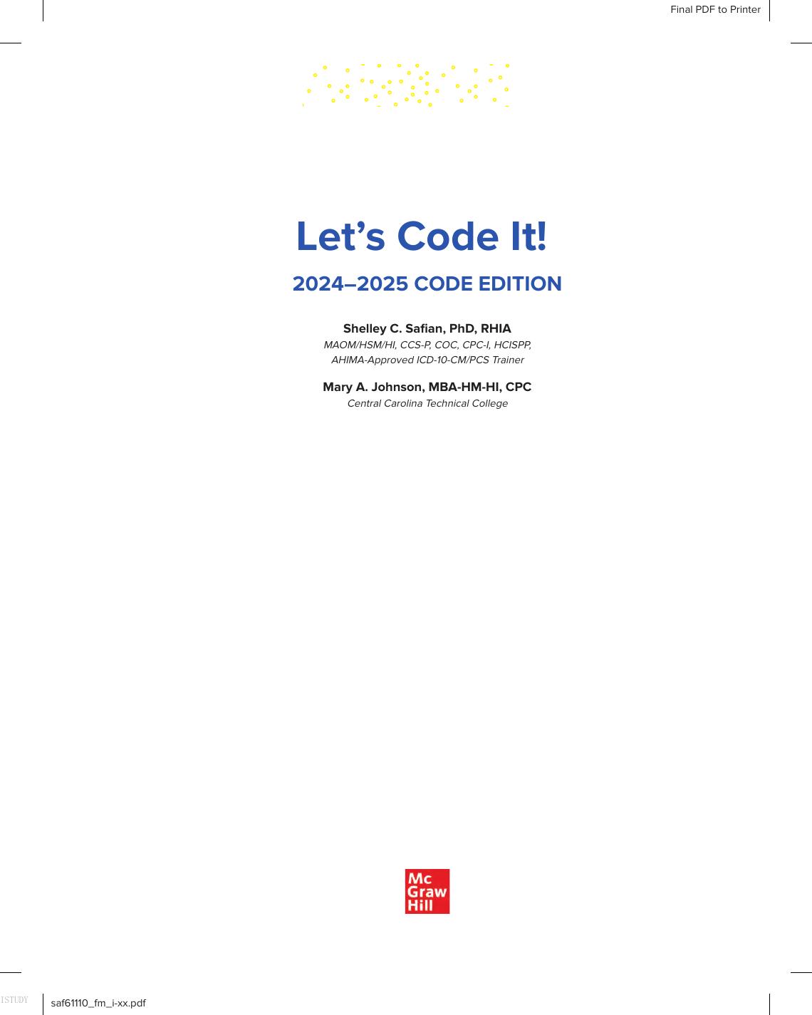 Preview page 2 of Let's Code It! 2024 2025 Code Edition Evergreen Release 4th Edition By Shelley Safian, Mary Johnson