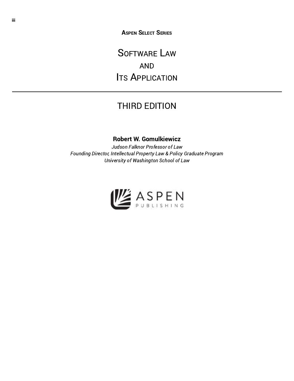 Preview page 4 of Software Law and Its Application 3rd Edition By Robert Gomulkiewicz