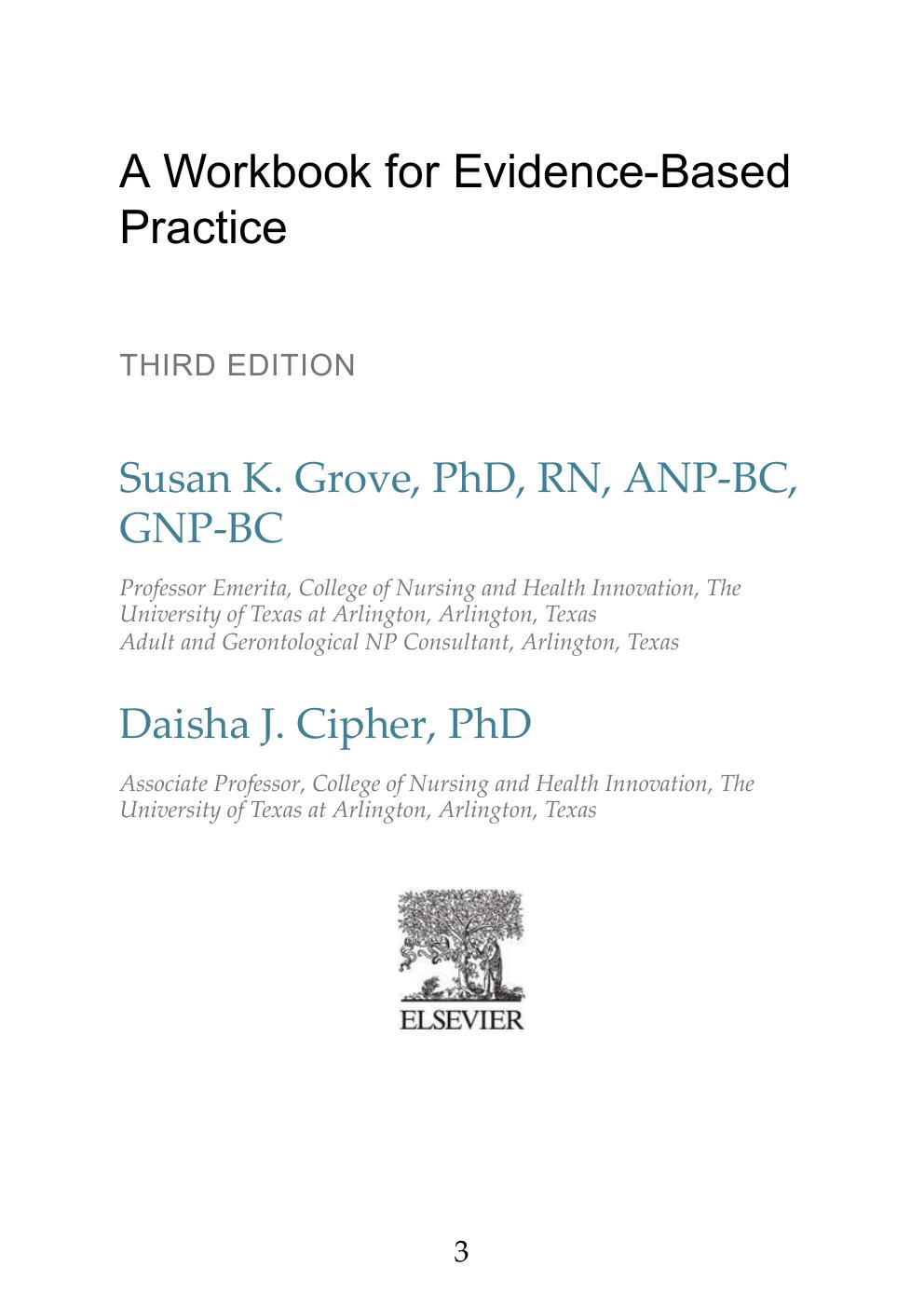 Preview page 3 of Statistics for Nursing Research 3rd Edition By Susan Grove, Daisha Cipher