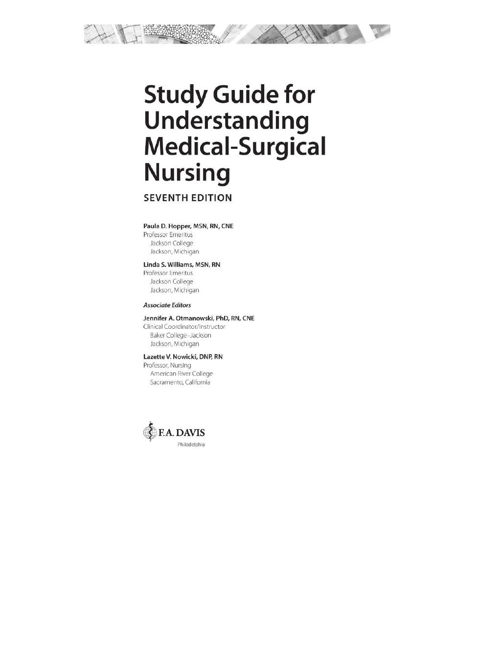 Preview page 2 of Study Guide Understanding Medical Surgical Nursing 7th Edition By Hopper, Williams