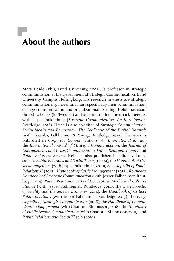 Preview page 7 of Internal Crisis Communication 1st Edition By Mats Heide, Charlotte Simonsson