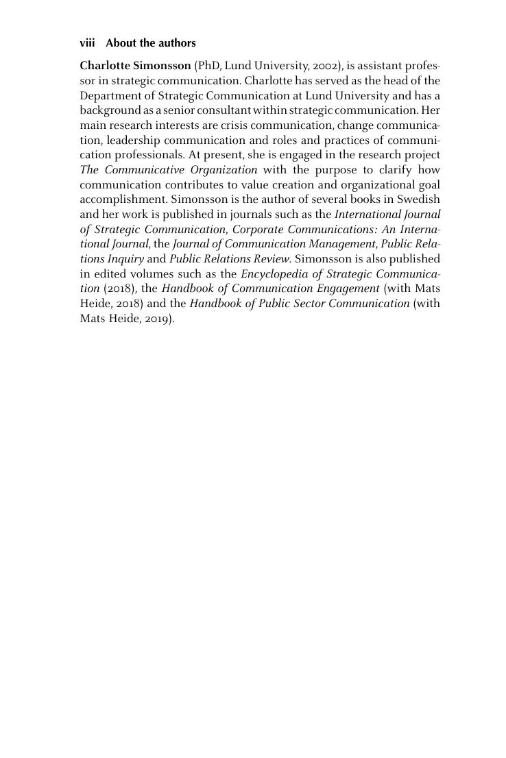 Preview page 8 of Internal Crisis Communication 1st Edition By Mats Heide, Charlotte Simonsson
