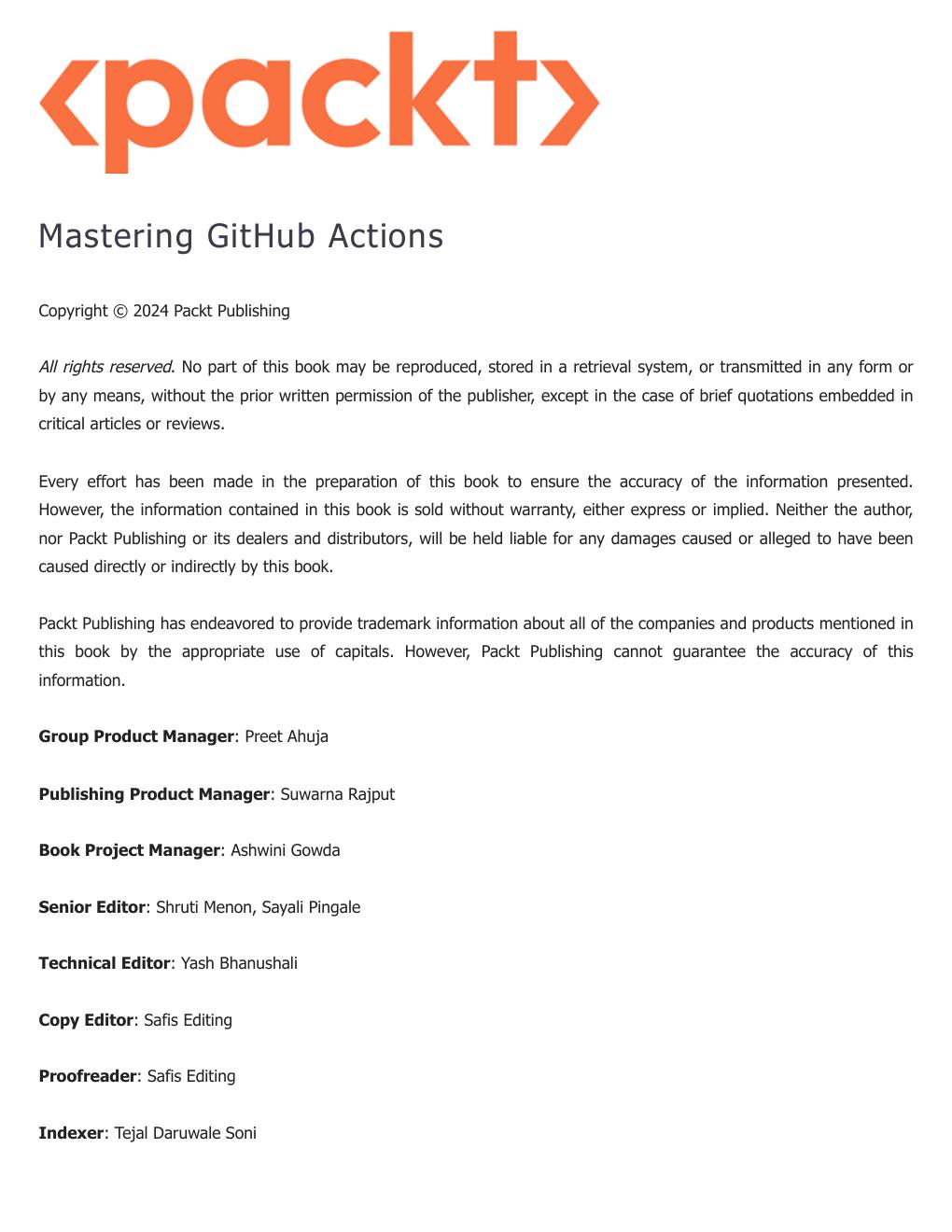 Preview page 2 of Mastering GitHub Actions 1st Edition By Eric Chapman