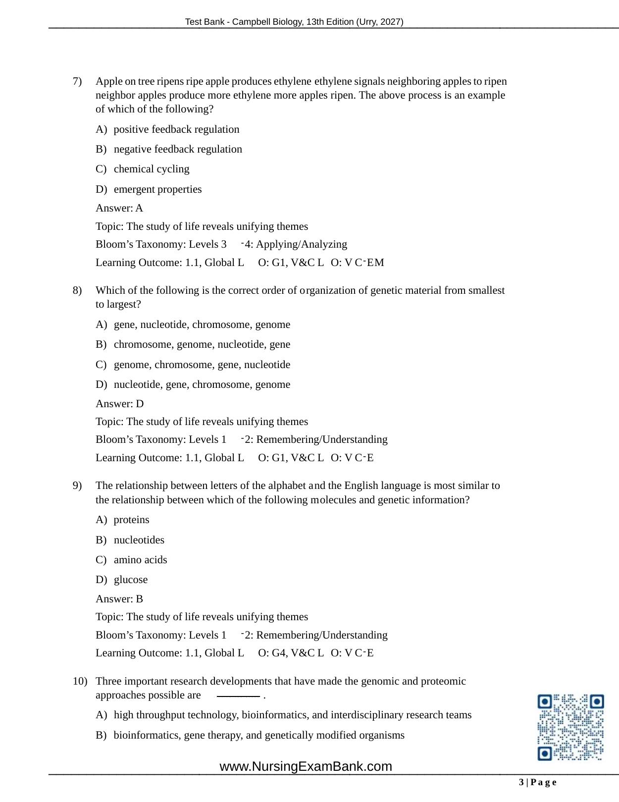 Preview page 5 of Test Bank Campbell Biology 13th Edition