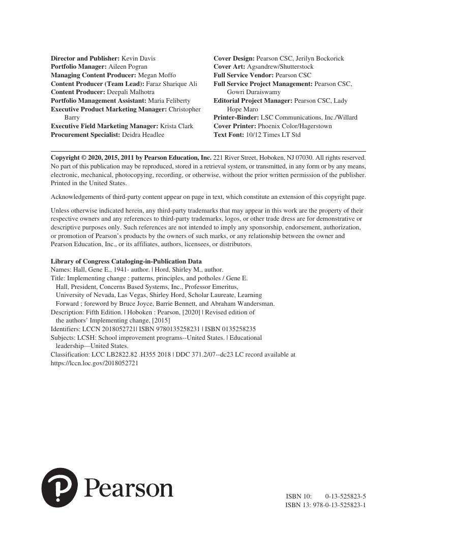 Preview page 3 of Implementing Change Patterns, Principles, and Potholes 5th Edition By Gene E. Hall, Shirley M. Hord