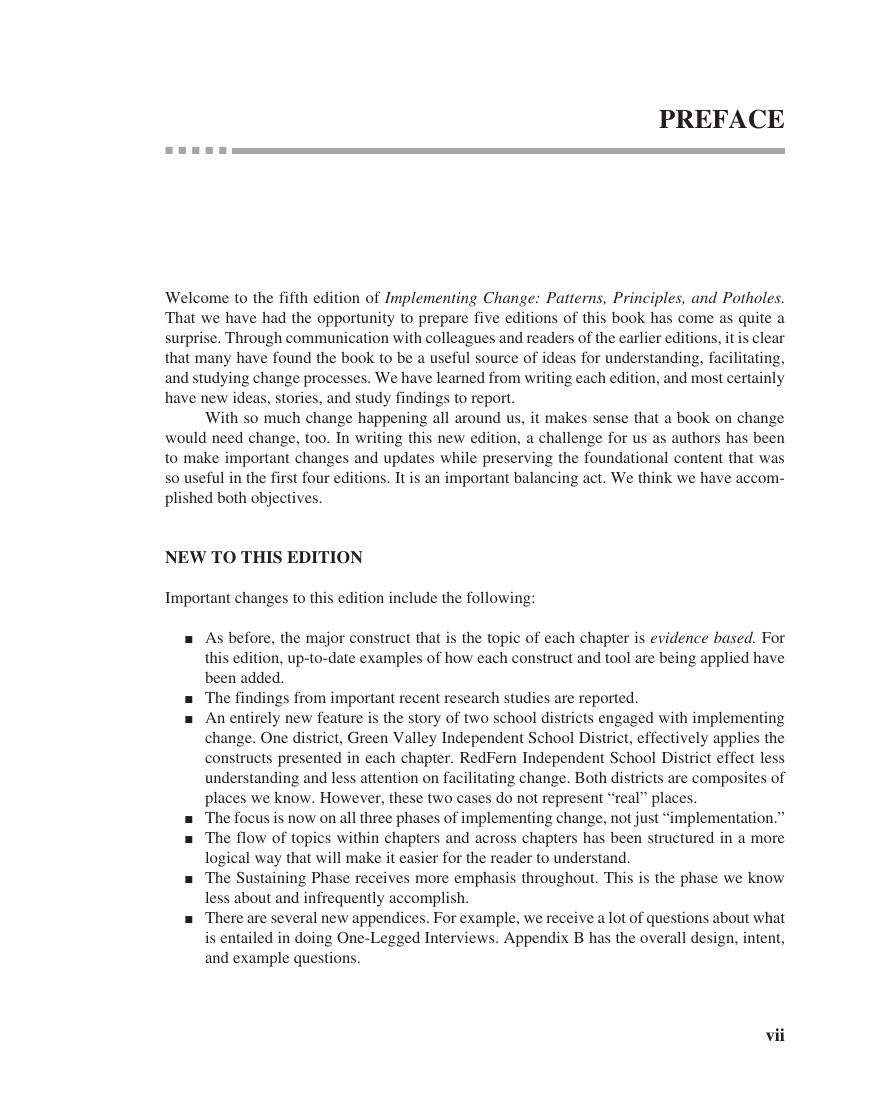 Preview page 8 of Implementing Change Patterns, Principles, and Potholes 5th Edition By Gene E. Hall, Shirley M. Hord