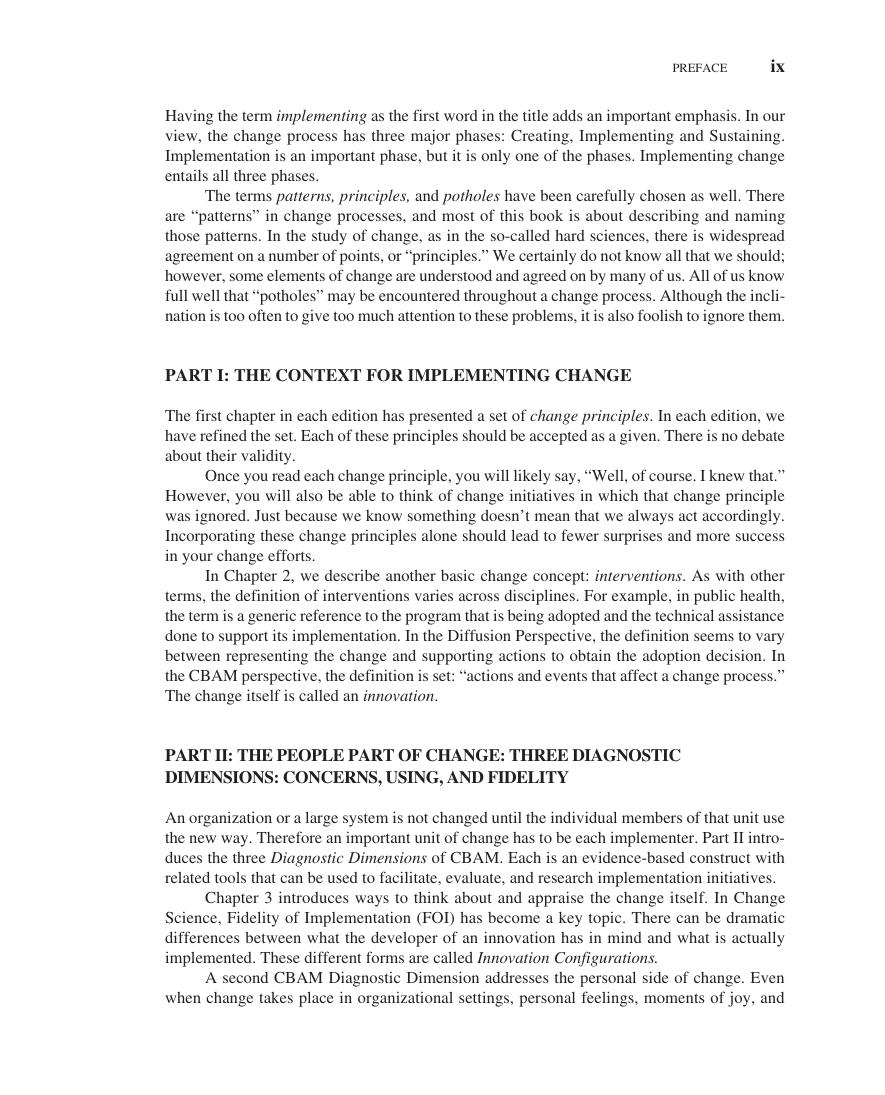 Preview page 10 of Implementing Change Patterns, Principles, and Potholes 5th Edition By Gene E. Hall, Shirley M. Hord