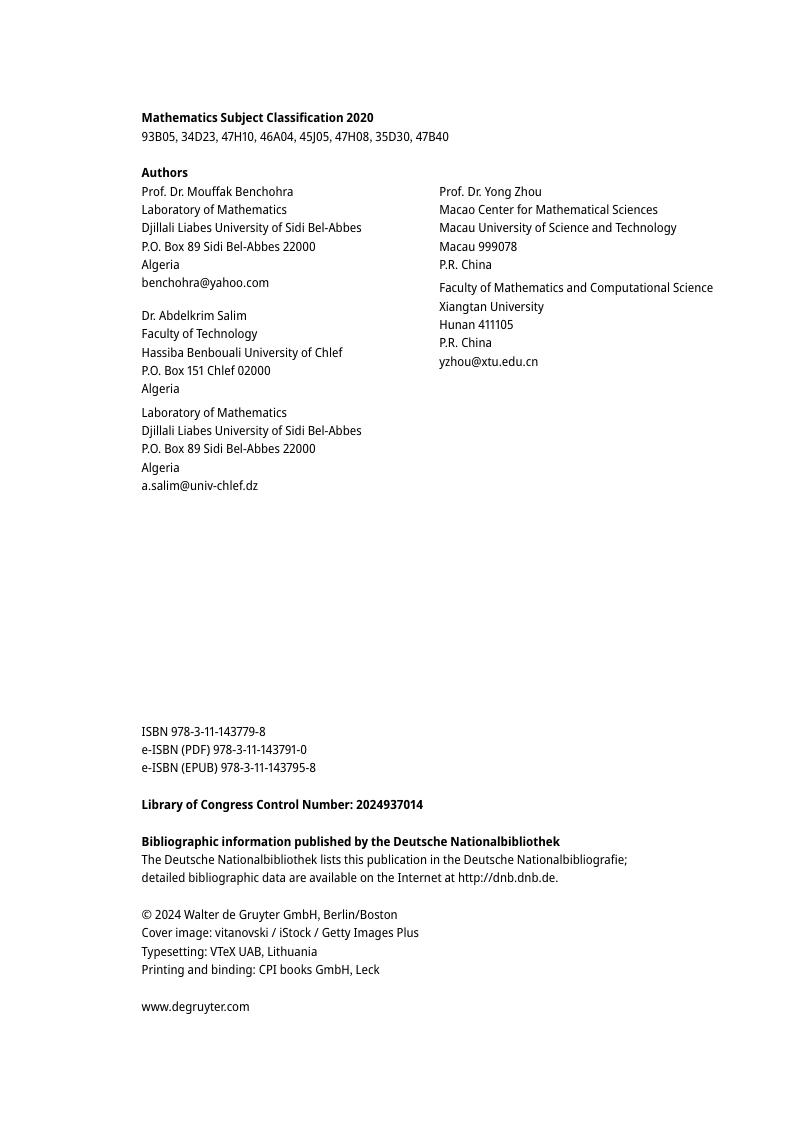 Preview page 5 of Integro-Differential Equations Analysis Stability and Controllability 1st Edition By Mouffak Benchohra, Abdelkrim Salim,