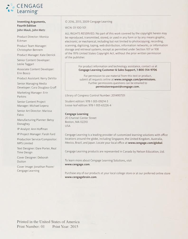 Preview page 4 of Inventing Arguments, Brief 4th Edition By John Mauk, Jhon Metz