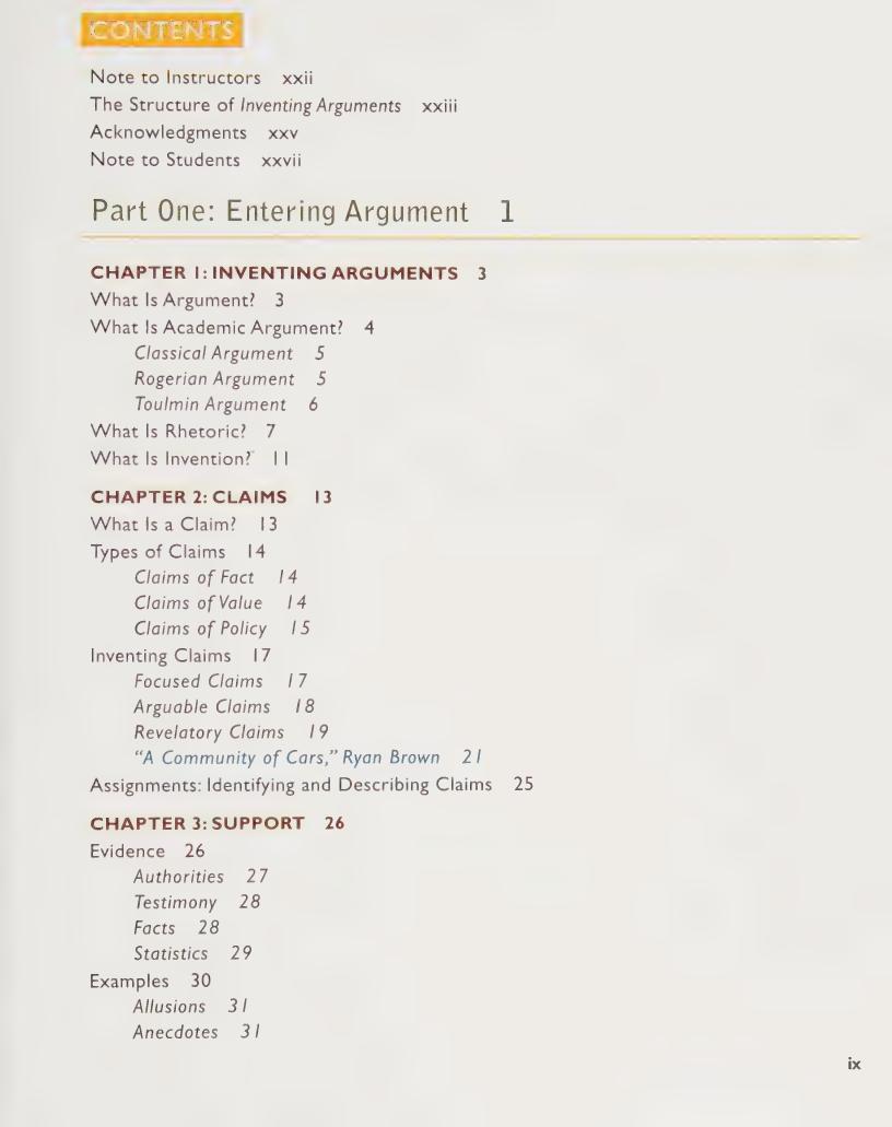 Preview page 8 of Inventing Arguments, Brief 4th Edition By John Mauk, Jhon Metz