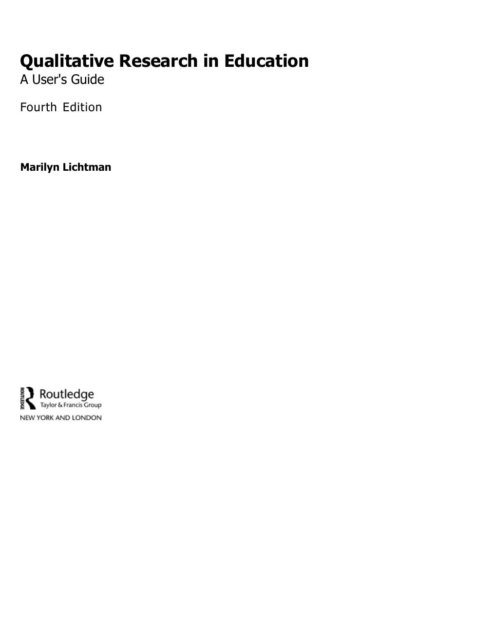 Preview page 2 of Qualitative Research in Education 4th Edition By Marilyn Lichtman