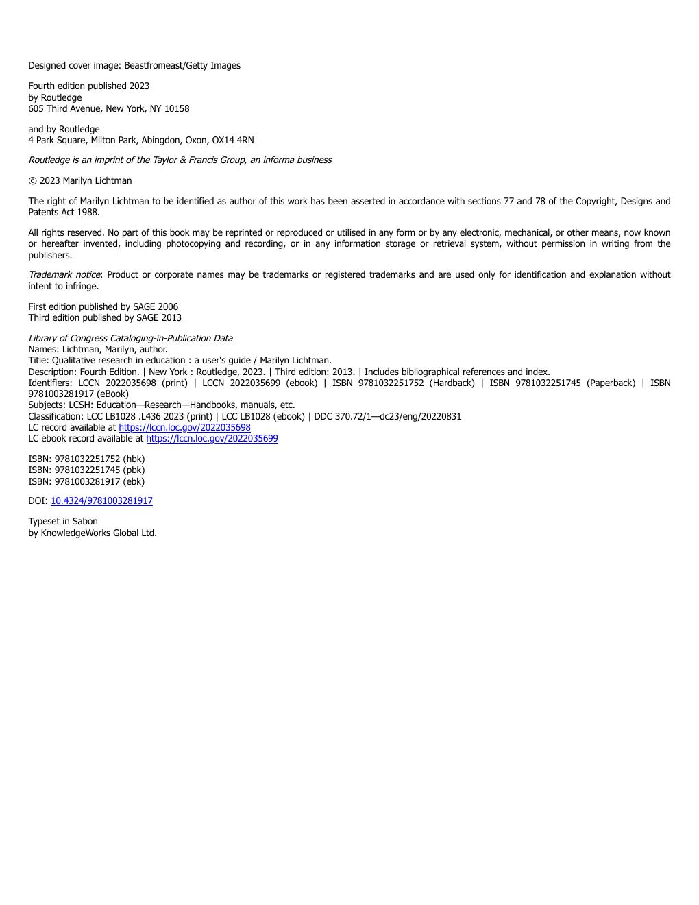 Preview page 4 of Qualitative Research in Education 4th Edition By Marilyn Lichtman
