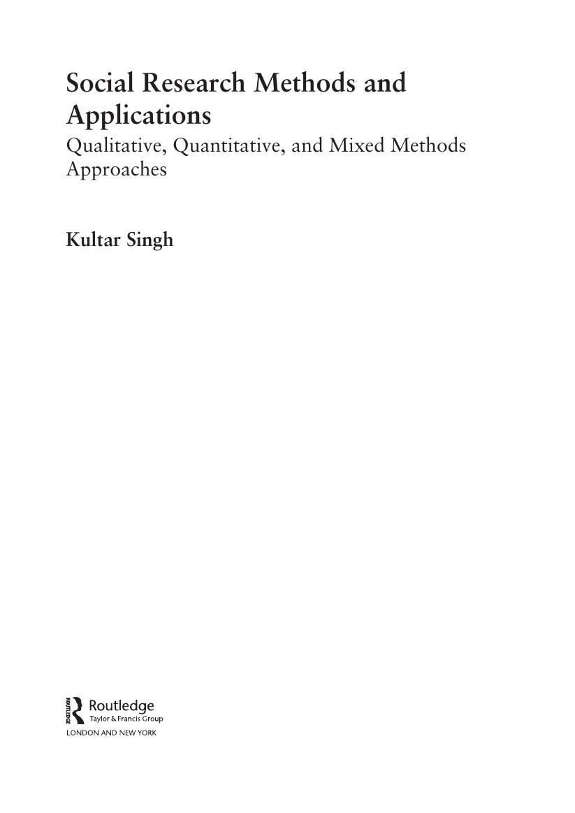 Preview page 2 of Social Research Methods and Applications 1st Edition By Kultar Singh