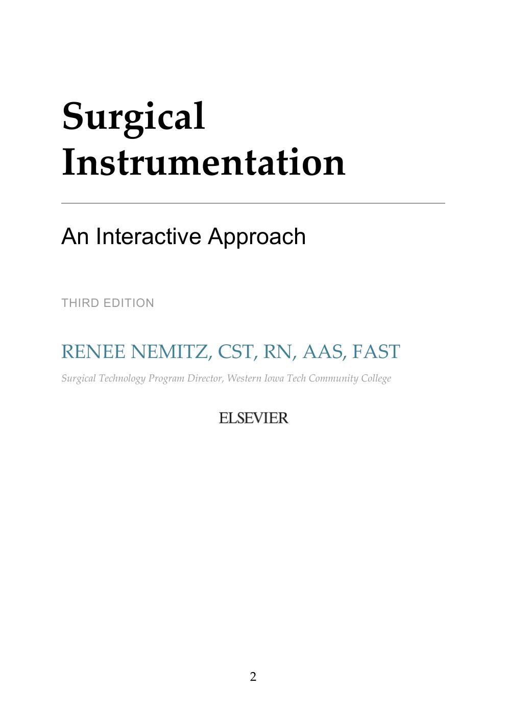 Preview page 2 of Surgical Instrumentation An Interactive Approach 3rd Edition By Renee Nemitz