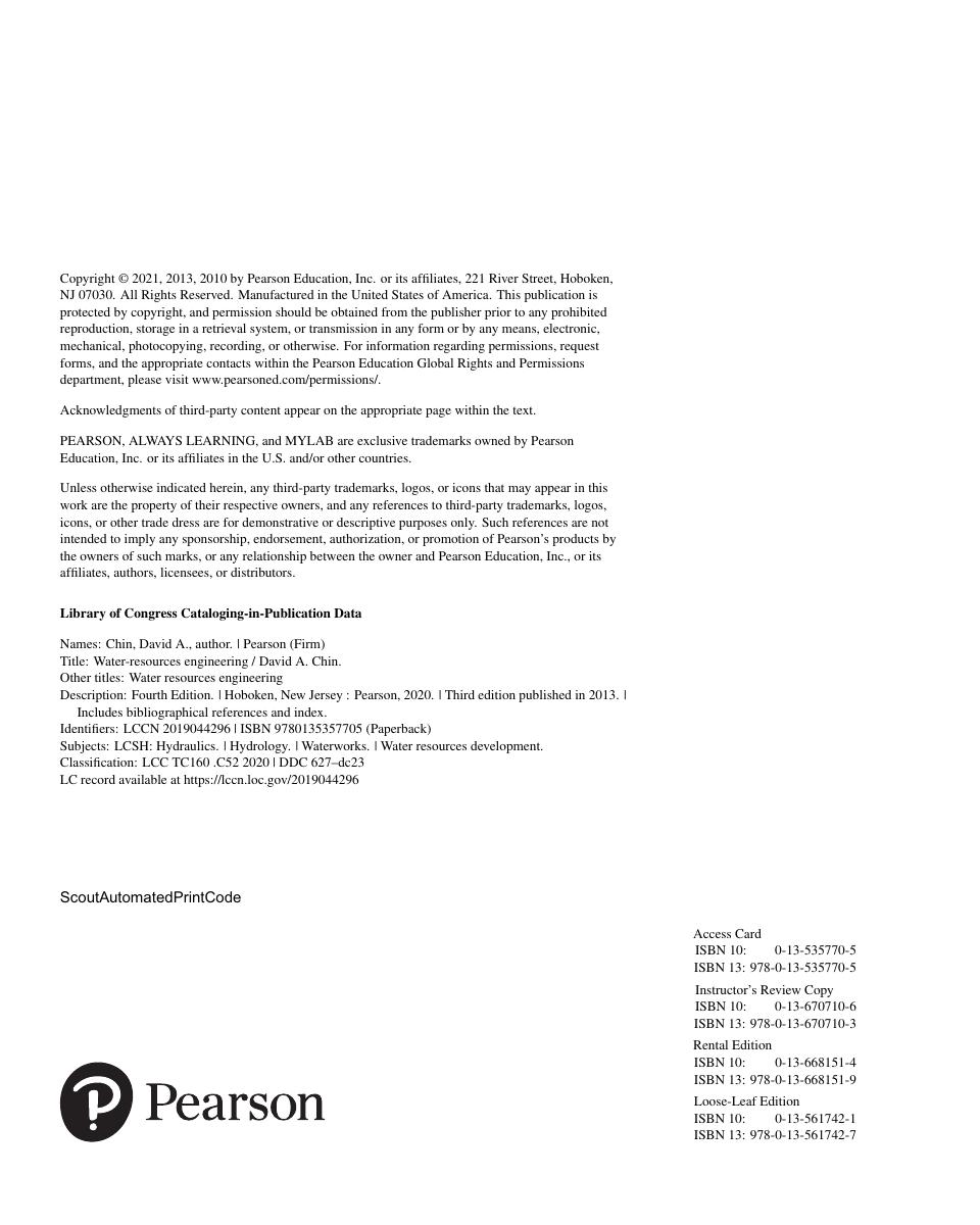 Preview page 3 of Water-Resources Engineering 4th Edition By David A. Chin