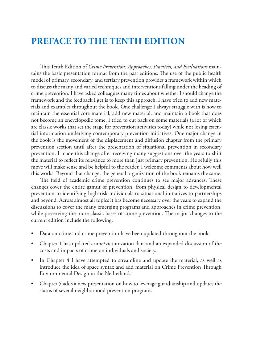 Preview page 9 of Crime Prevention Approaches Practices and Evaluations 10th Edition By Steven Lab