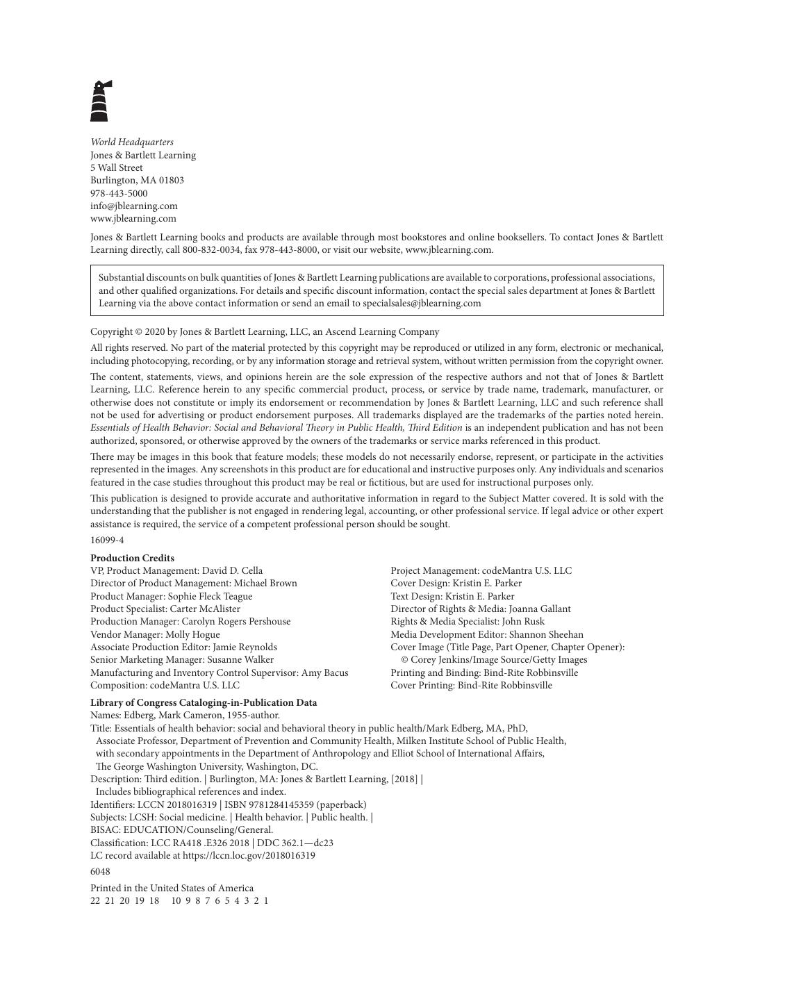 Preview page 3 of Essentials of Health Behavior 3rd Edition By Mark Edberg