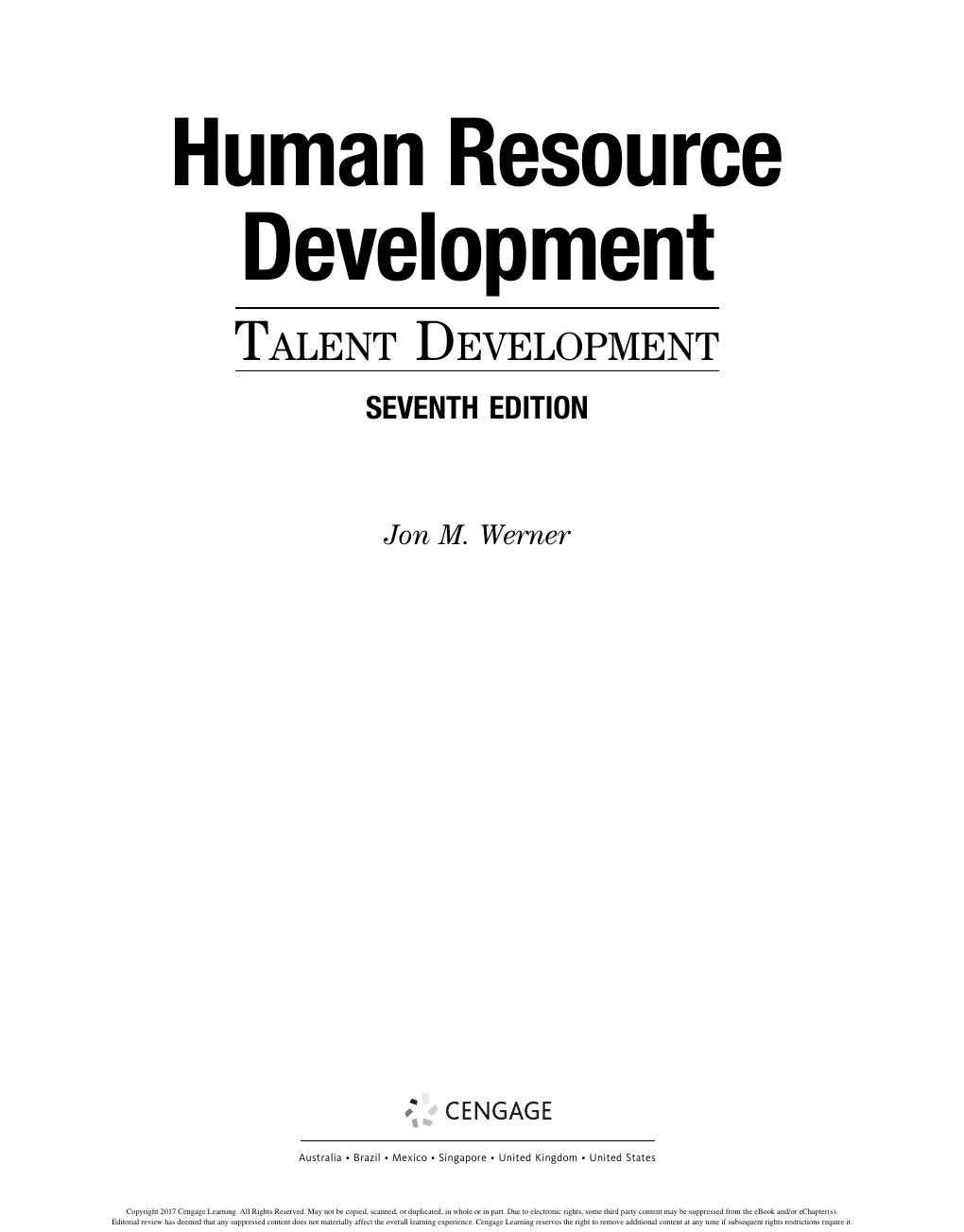 Preview page 2 of Human Resource Development 7th Edition By Jon Werner
