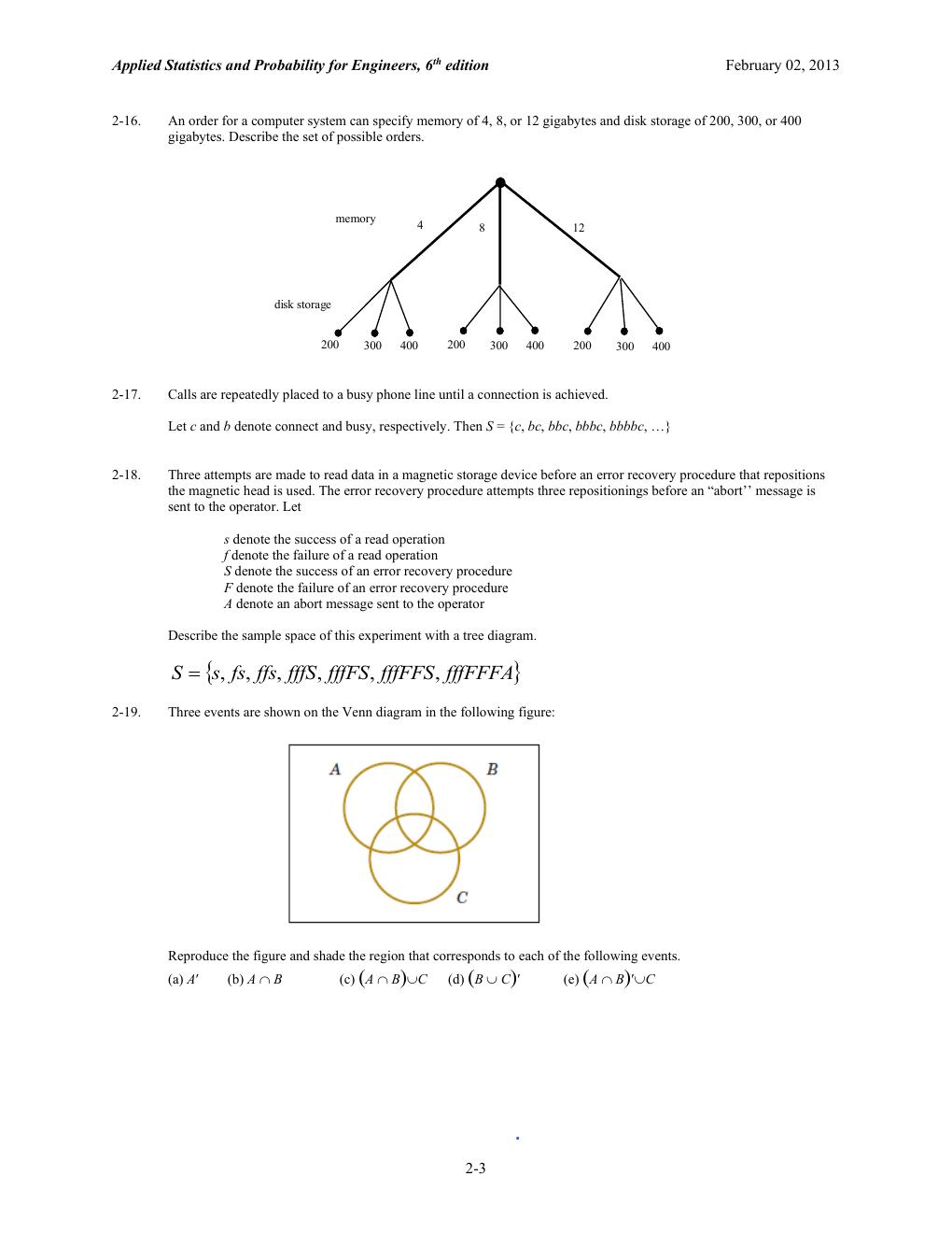Preview page 4 of Applied Statistics and Probability for Engineers, 6th Edition By Douglas Montgomery | Solutions Manual | All Chapters 2-