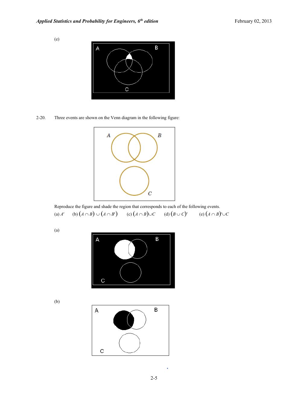 Preview page 6 of Applied Statistics and Probability for Engineers, 6th Edition By Douglas Montgomery | Solutions Manual | All Chapters 2-