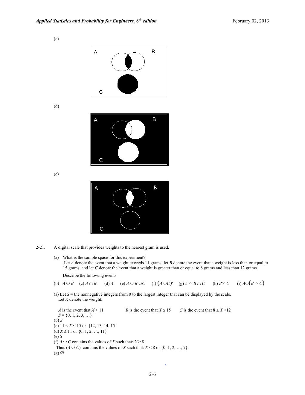Preview page 7 of Applied Statistics and Probability for Engineers, 6th Edition By Douglas Montgomery | Solutions Manual | All Chapters 2-