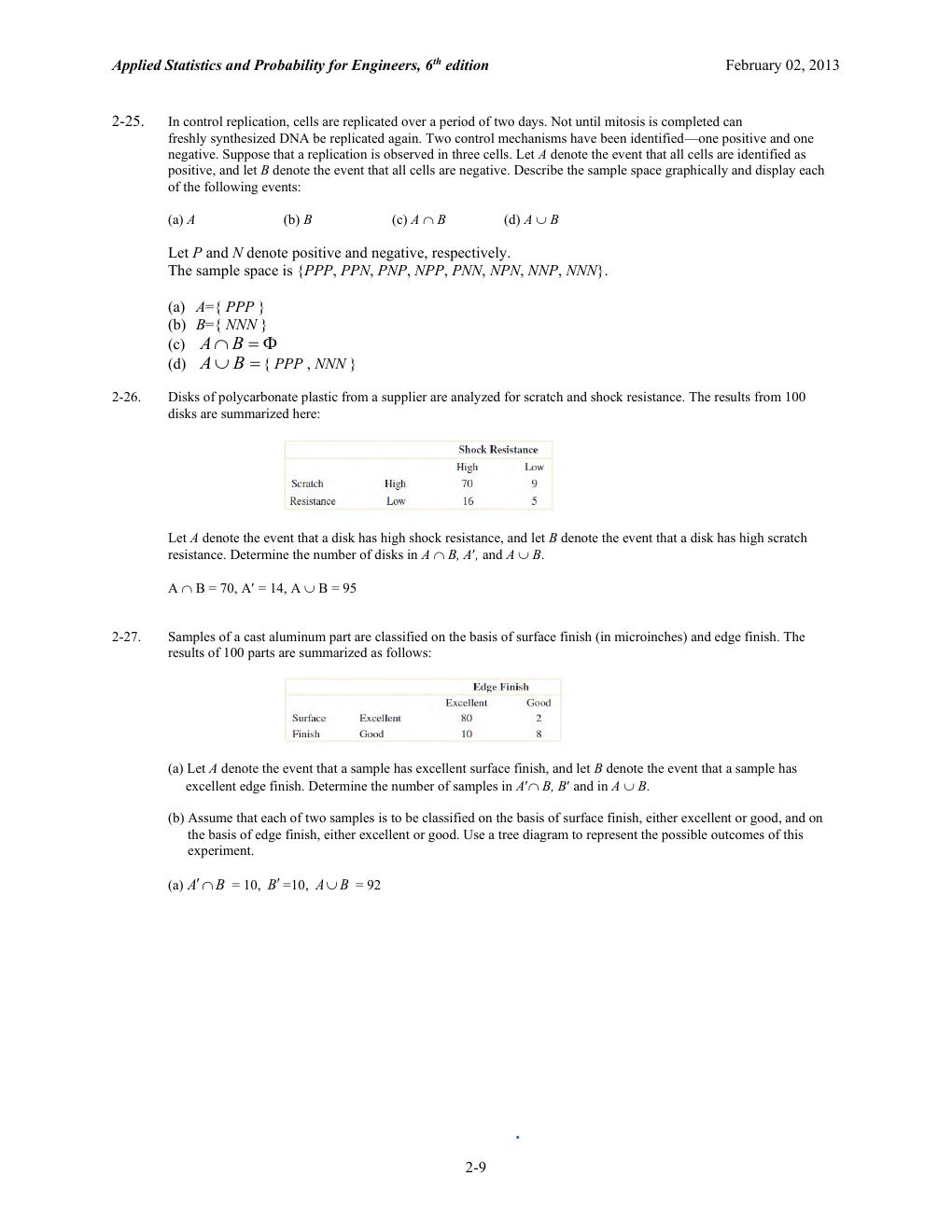 Preview page 10 of Applied Statistics and Probability for Engineers, 6th Edition By Douglas Montgomery | Solutions Manual | All Chapters 2-
