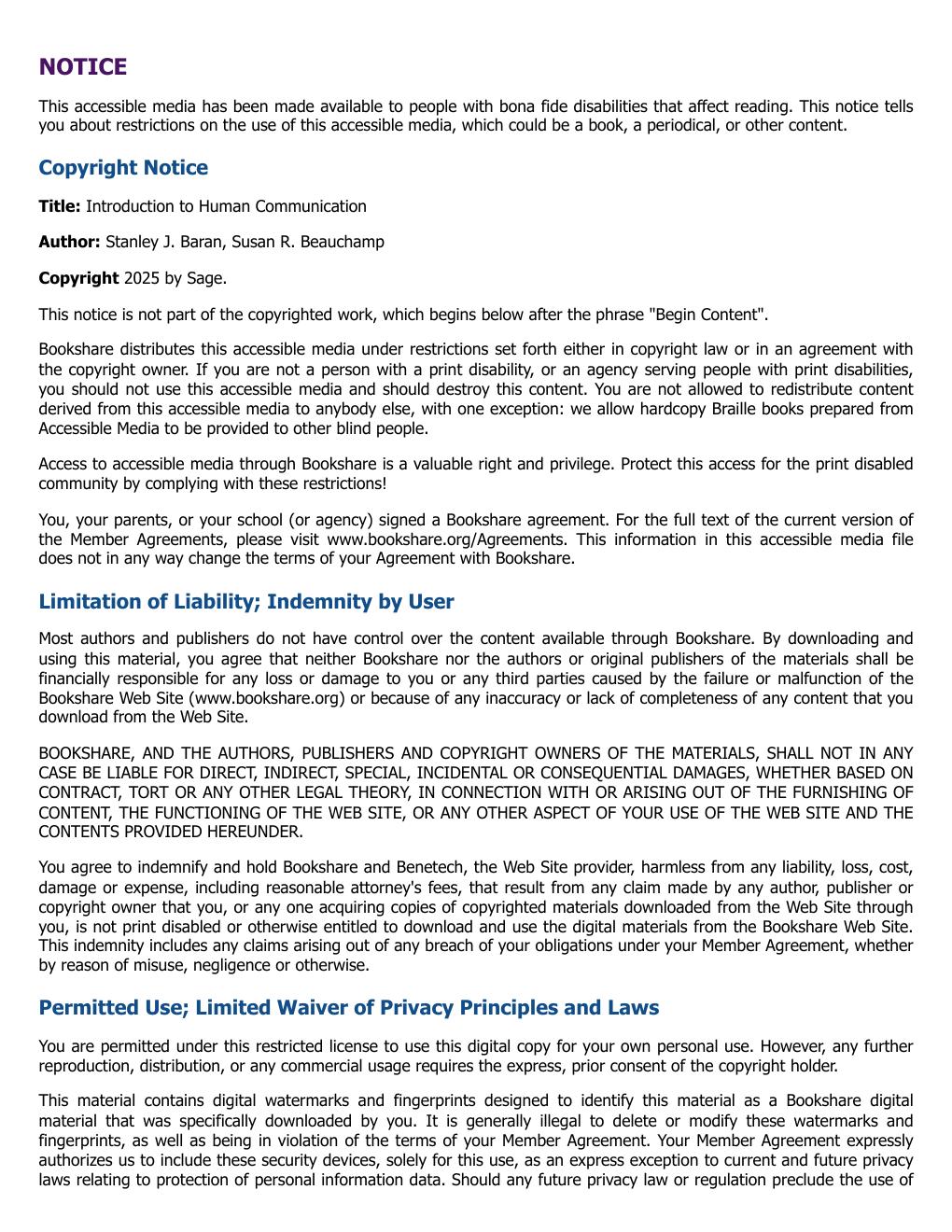 Preview page 4 of Introduction to Human Communication Perception Meaning and Identity 3rd Edition By Susan R. Beauchamp, Stanley J. Baran