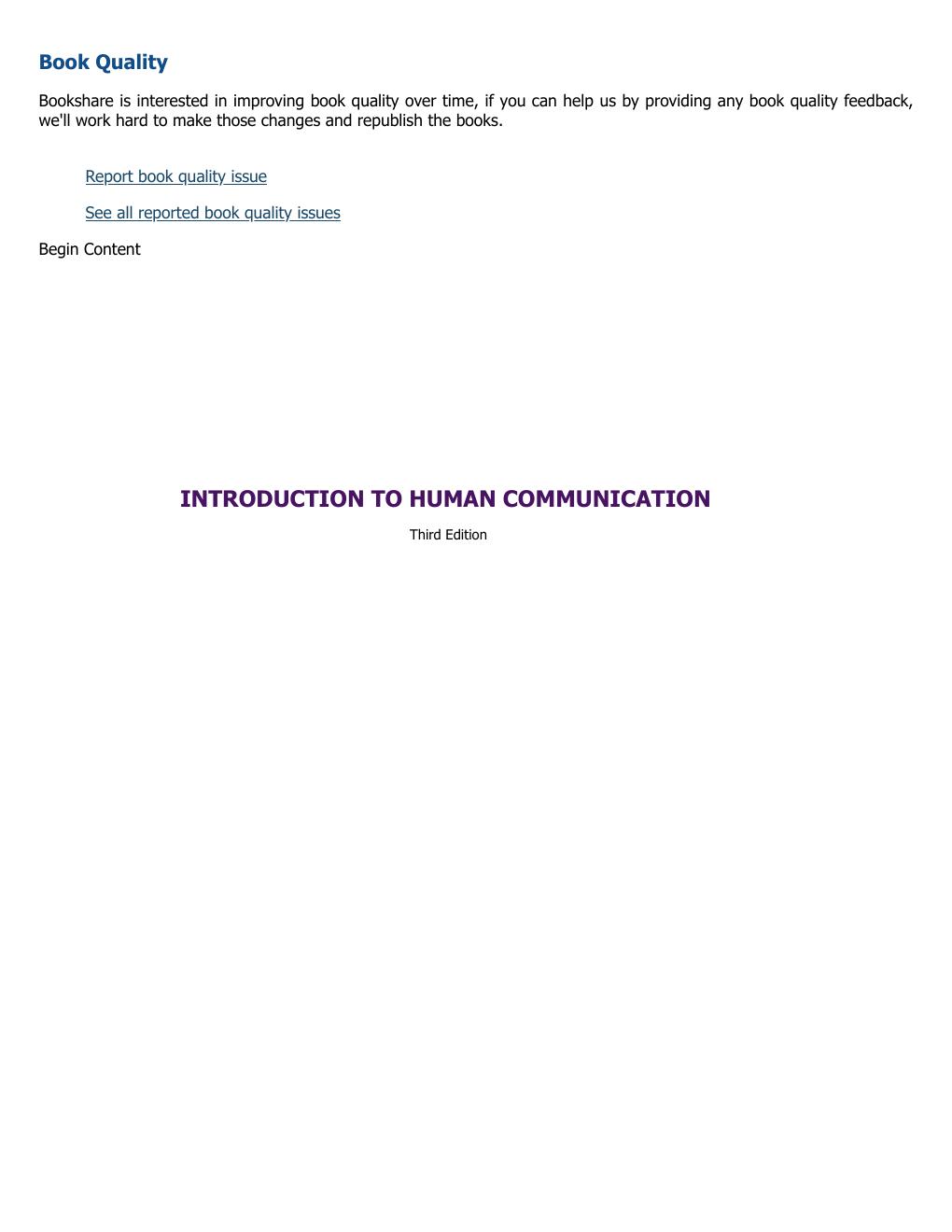 Preview page 6 of Introduction to Human Communication Perception Meaning and Identity 3rd Edition By Susan R. Beauchamp, Stanley J. Baran
