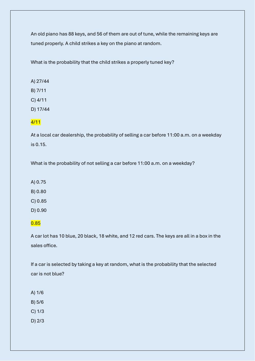 Preview page 3 of WGU C955 OA APPLIED PROBABILTY AND  STATISTICS OBJECTIVE ASSESSMENT  PREP/C955 OA PREP EXAM