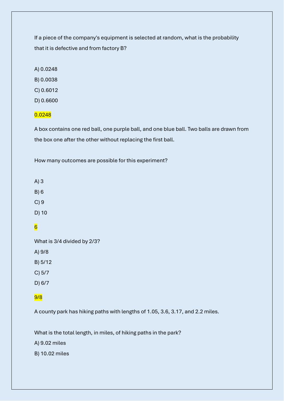 Preview page 5 of WGU C955 OA APPLIED PROBABILTY AND  STATISTICS OBJECTIVE ASSESSMENT  PREP/C955 OA PREP EXAM