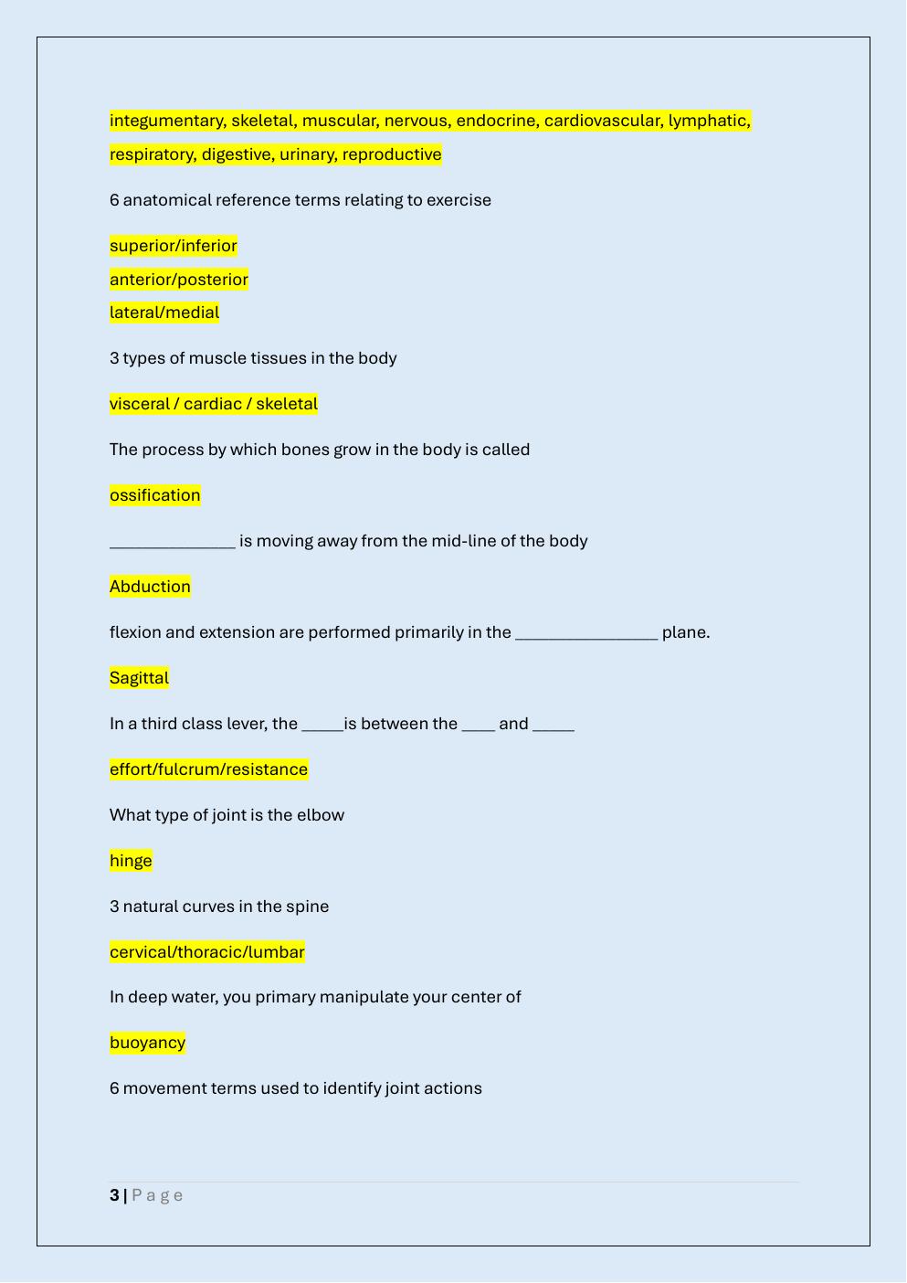 Preview page 3 of AEA CERTIFICATION EXAM PREP/AEA EXAM  PREP /AQUATIC EXERCISE ASSOCIATION  EXAM PREP