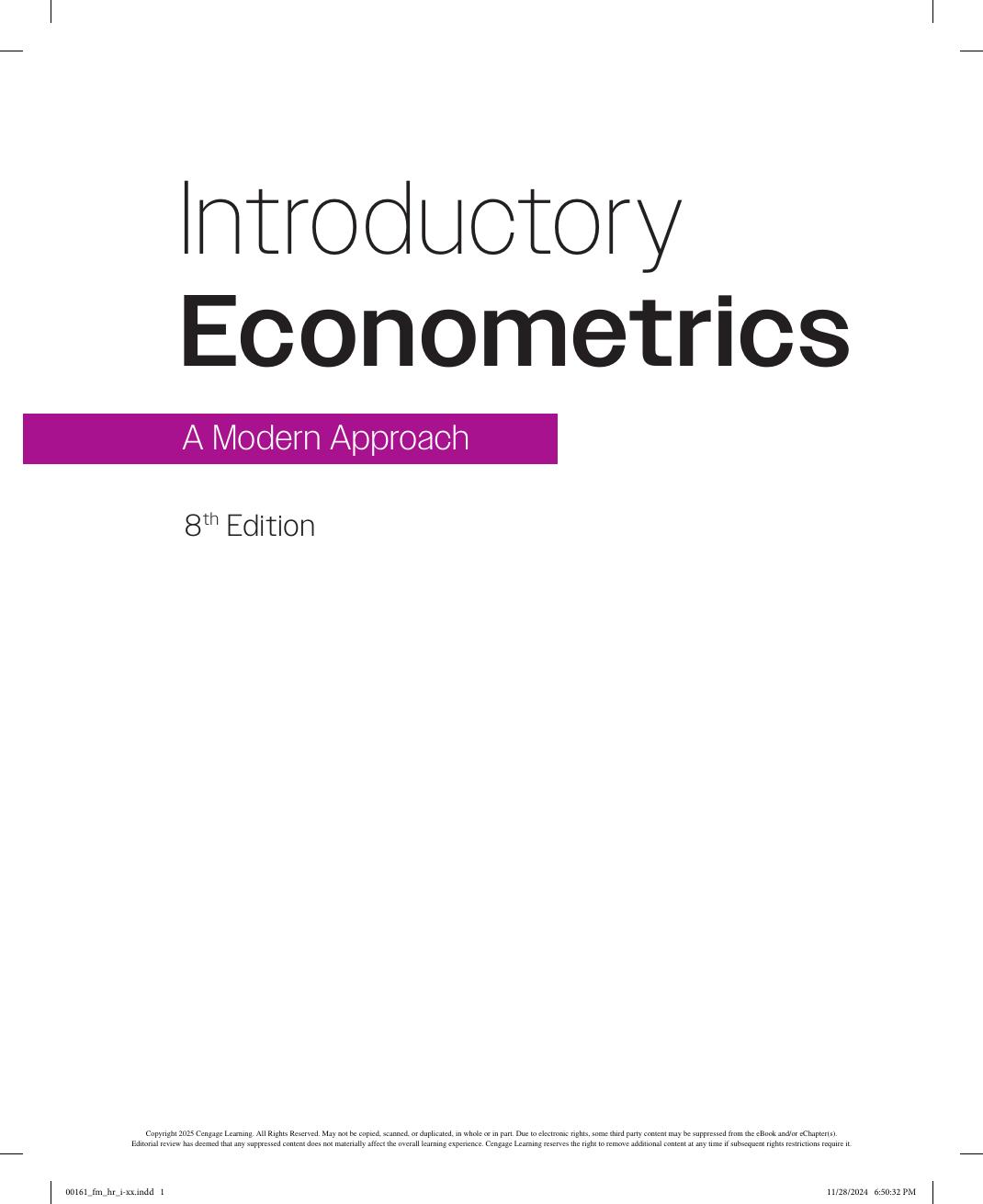 Preview page 2 of Introductory Econometrics A Modern Approach 8th Edition By Jeffrey M. Wooldridge