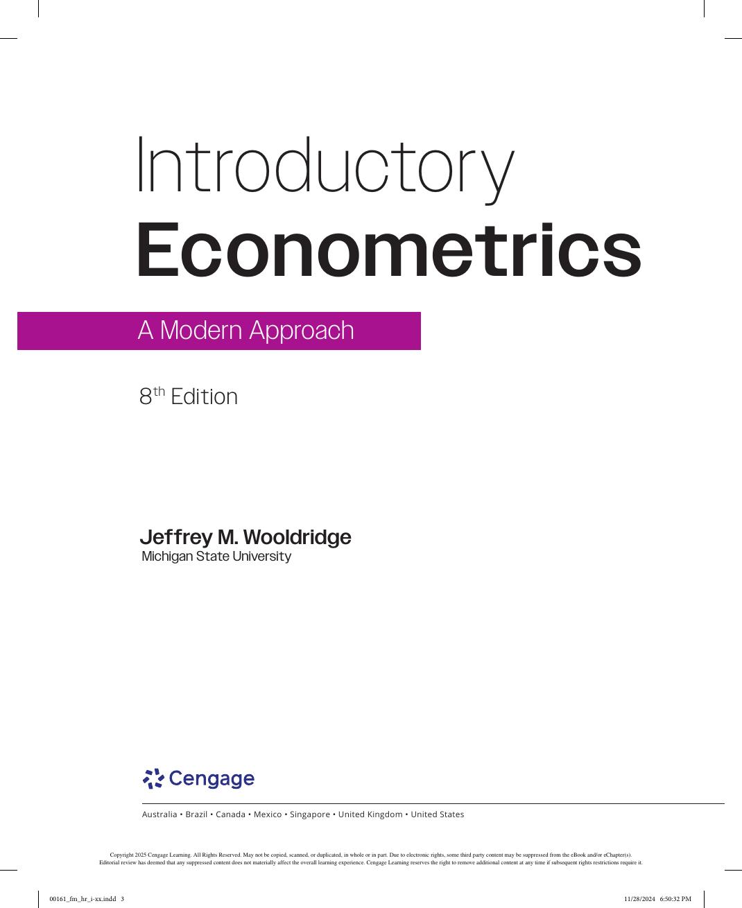 Preview page 3 of Introductory Econometrics A Modern Approach 8th Edition By Jeffrey M. Wooldridge