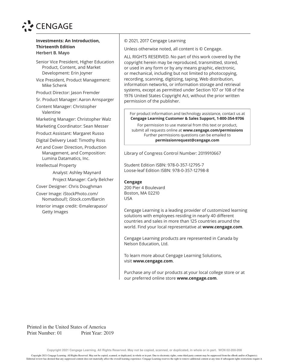 Preview page 4 of Investments An Introduction 13th Edition By Herbert Mayo