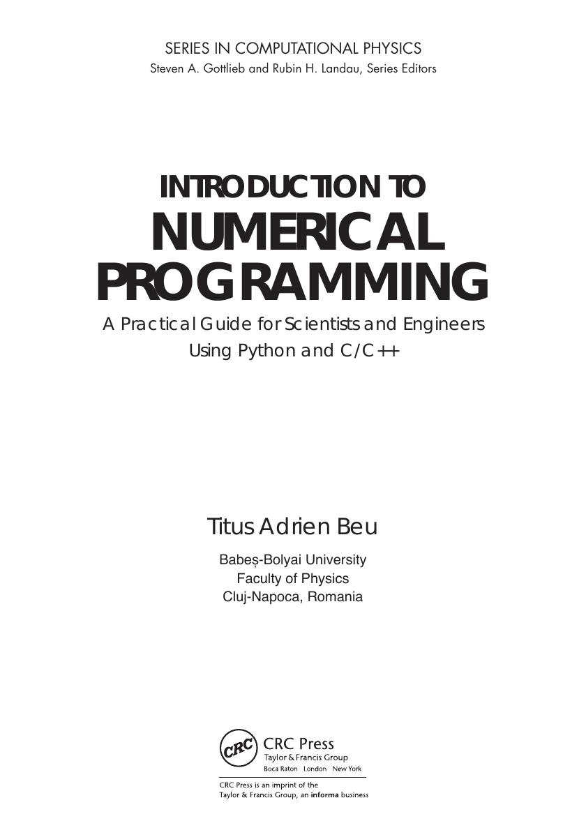 Preview page 3 of Introduction to Numerical Programming A Practical Guide for Scientists and Engineers Using Python and CC++ 1st Edition B